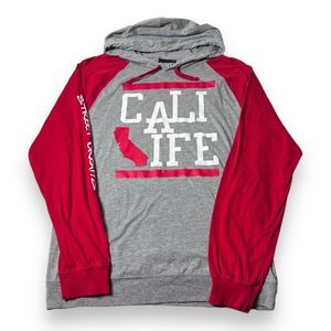 Street Dreams Cali Life Gray Long Sleeve Hooded Shirt Men’s Size L - USA Made